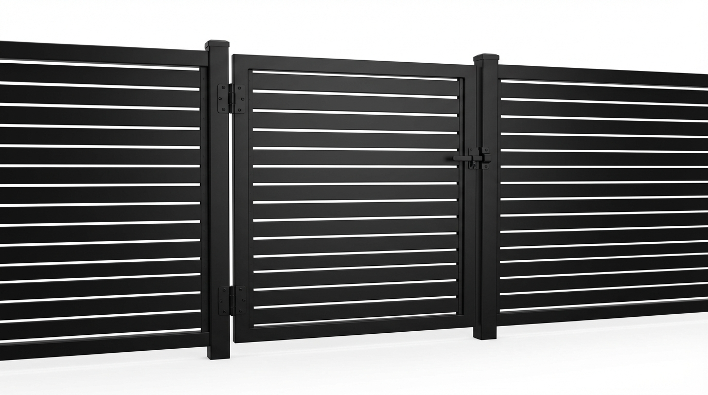 Wood privacy gate with solid board panels for a residential backyard in Mississippi