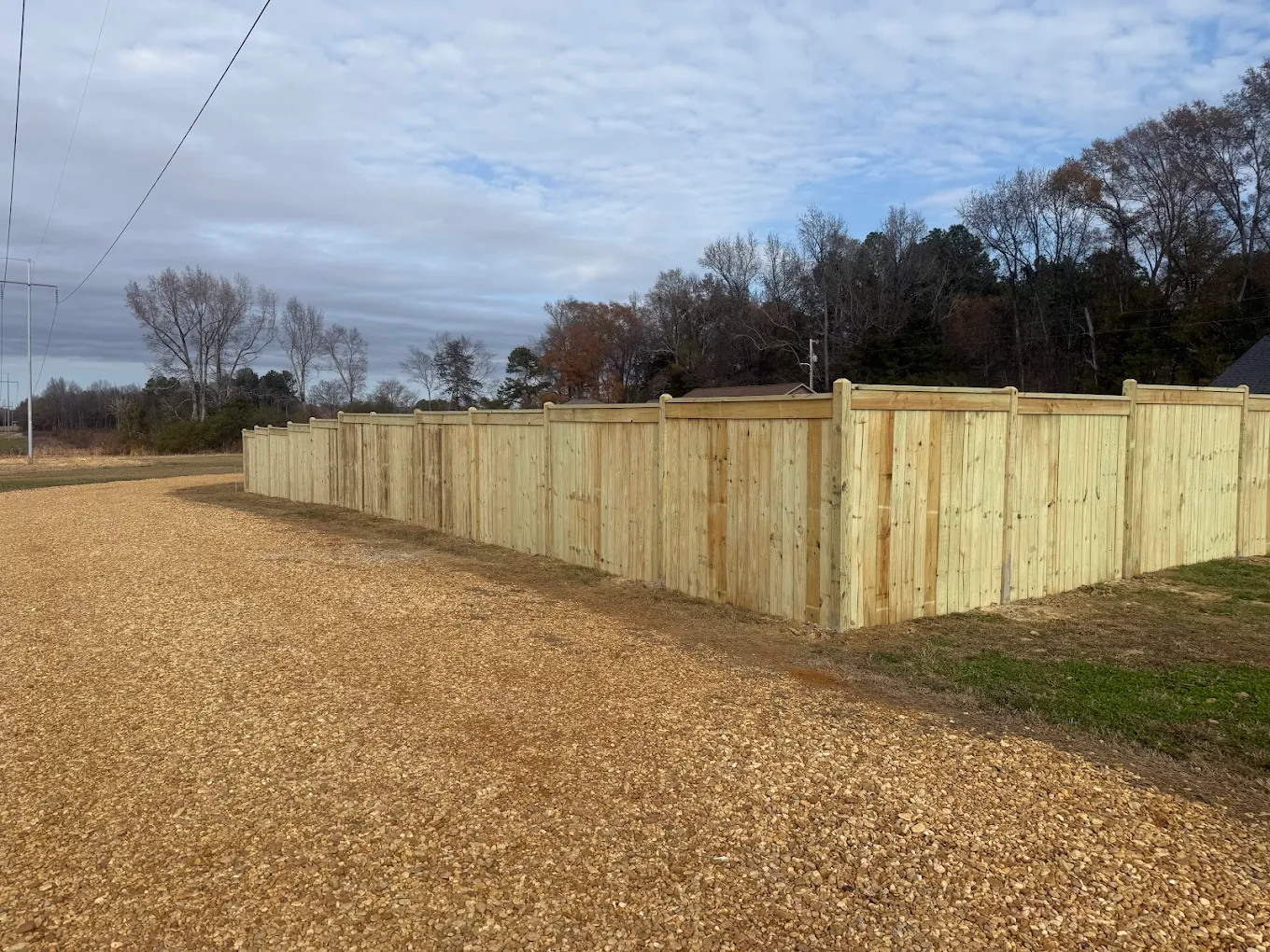 Wood privacy fence on residential rental property near Mississippi State University, Starkville MS